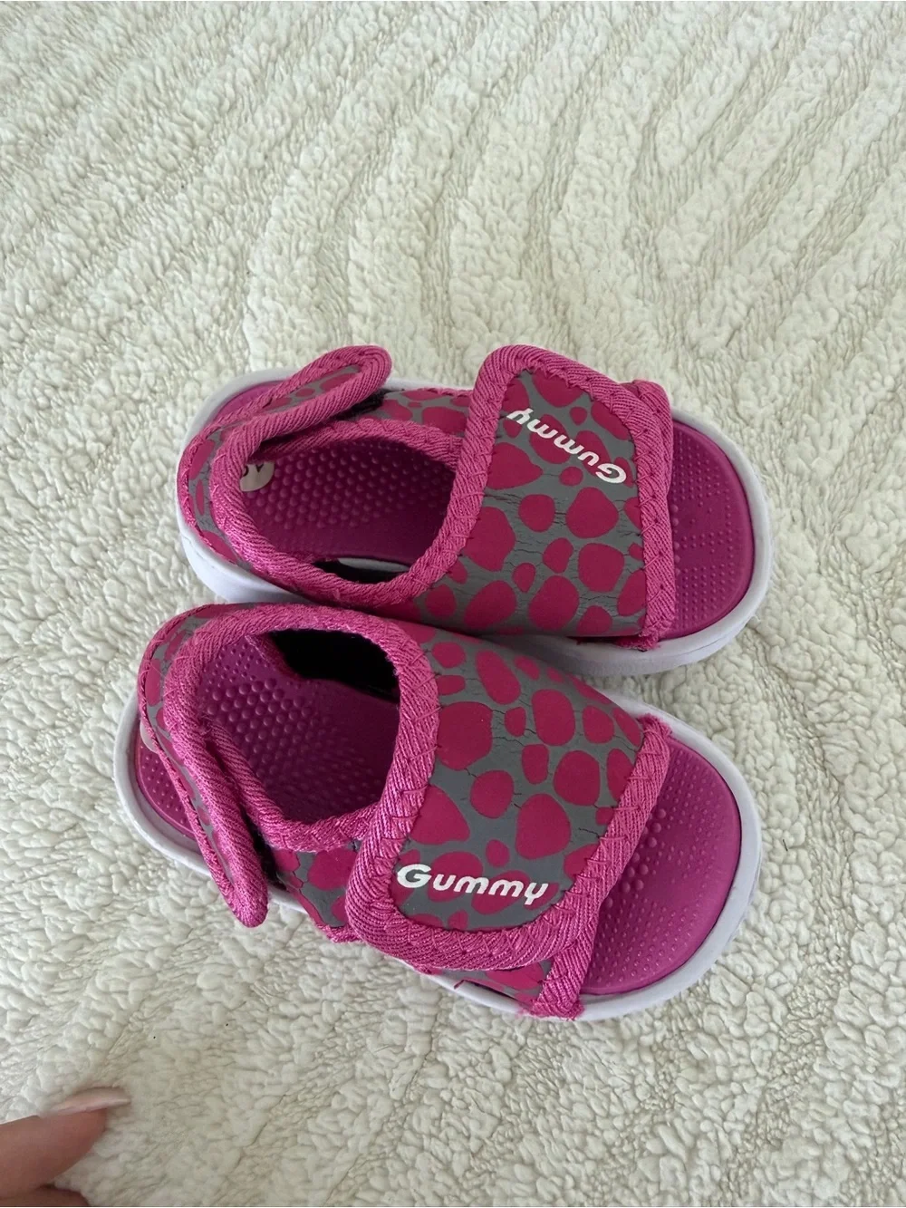 Kids Pink Adjustable Open-Toe Sandals - size 19 EU - NEW